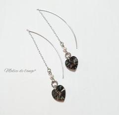 金土日限定特価✨一粒スワロフスキーチェーンピアス(7.クリスタルシルバーナイト)