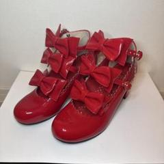 【美品】Angelic Pretty ベロアリボン シューズ パンプス Enamel Chelsea Ribbon Shoes by Angelic Pretty
