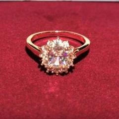 一粒万倍日祈祷済 &占いつき14k オーバルカットモアサナイト?ブーケリング