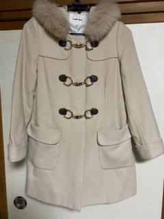レッセパッセ★ミドル丈ダッフルコート★アイボリー白★フードファーウールコート レッセパッセミドル丈ダッフルコートアイボリー白フードファー