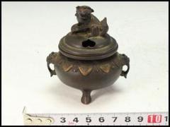 古銅 獅子蓋 小さな香炉 骨董品(K-YC474) - メルカリ