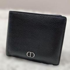 極美品 ディオール 二つ折り財布 HOMME オム CDアイコン ブラック