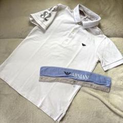アルマーニジュニア12A 新品】EA7/アルマーニジュニア 定番・白半袖ポロシャツ 12A・12