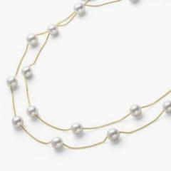 極美品 田崎真珠 ステーションネックレス 2連 K18 パール幅5.9mm 箱付 楽天市場】TASAKI 田崎真珠 ステーションパール ネックレス
