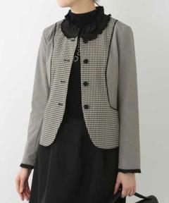全商品オープニング価格！ HIROKO 9号 スーツ フリルジャケット チェック ビス ヒロコ BIS ジャケット・アウター