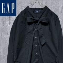 【極美品】GAP リボン タイ付き ボウタイ シャツ ブラウス コットン