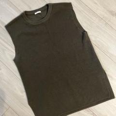GU オリーブ ノースリーブニットベスト L