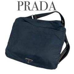 ✨良品　PRADA プラダ　ショルダーバッグ　サコッシュ　クロスボディ　ネイビー