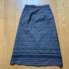 ボーダー柄タイトスカート ダークグレー