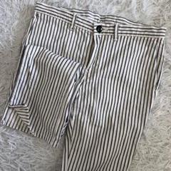 美品✨R by 45rpm コットンストライプパンツ インディゴ染 クロップ丈