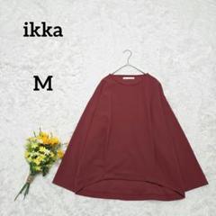 【イッカ】コクーンシルエットブラウス　M　赤　ストレッチあり　ゆったり