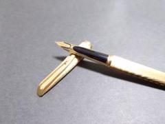 Waterman c/f モアレ plaque or g WATERMAN CF Plaque OR G Barley French c.1959's Fountain pen