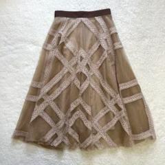 snidel スナイデル　ロングスカート　ベージュチェック　Aライン　春コーデ