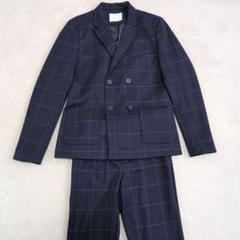 美品✨ザラ　スーツ　セットアップ　男の子　160　ネイビー　チェック　2ボタン