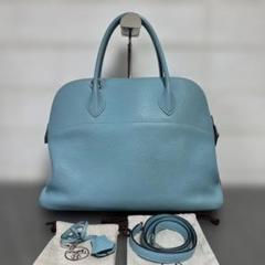 最安値　HERMES エルメス　ボリード35 ブルー系　T刻　　　　 トリヨン