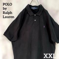 POLO　ポロラルフローレン　半袖ポロシャツ　ビックXXLサイズ　紫刺繍　大きい