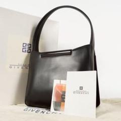 【極美品✨】ジバンシー GIVENCHY ハンドバッグ ロゴバー レザー 黒