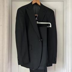 訳あり dunhill 生地 黒の礼服 日本製 オーダー品 白チーフ付き