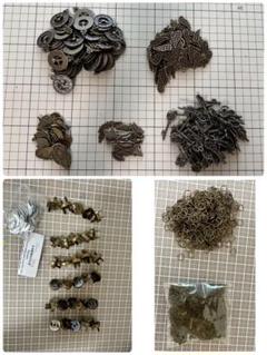 チャーム色々　小豆チェーン幅2mm23m金古美　丸カン7mm マグネットホック