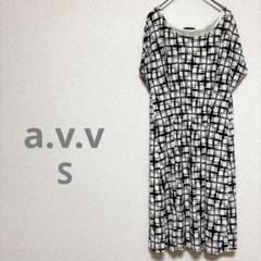 avv アーヴェヴェ 半袖ワンピース 膝丈ワンピース ひざ丈 チェック柄