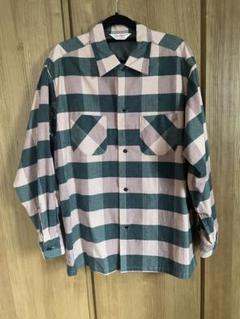 定価1.76万円　ダンリバー　チェックシャツ　緑×ピンク　コーデュロイ