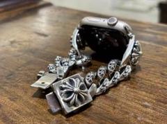 シルバー925刻印 ダブルロック式 ウォッチブレス アップルウォッチブレス シルバー925刻印 腕時計バンド クロス