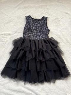 子供用 黒のフリル付きドレス 9-10歳用( US140㎝)