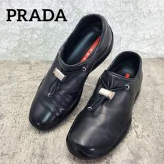 美品【PRADA プラダ】レザーシューズ ブラック 22.5cm トグル金具
