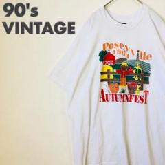 2771 90s USA製　フルーツオブザルーム　ビッグロゴ　Tシャツ　白