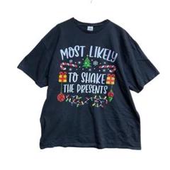 デルタ　メンズTシャツ　2XL　黒　クリスマス　ホリデー　ジョークT【4234】