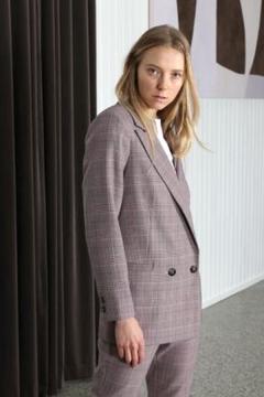 【GANNI】mauve-PINK glen check set-up SUIT
