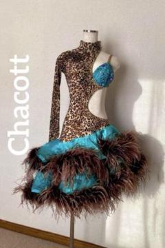 【Chacott】オーストリッチ　羽根　社交ダンス　衣装　ラテン　スワロフスキー Chacott】オーストリッチ 羽根 社交ダンス 衣装 ラテン