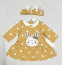 Mayoralマヨラル ドット×うさぎ ワンピース うさ耳ヘアバンド セット