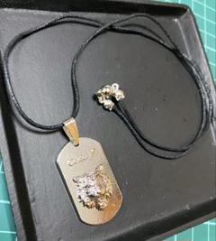 虎彫刻 シルバー ネックレスペンダント 50㎝