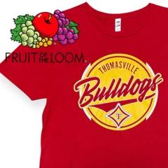 【FRUIT OF THE LOOM 】Bulldogs Tシャツ L レッドのサムネイル