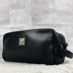 美品 ヴェルサーチ レザー クラッチバッグ サンバースト