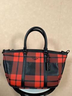 COACH ショルダーバッグ ハンドバッグ チェック柄 ブラック