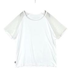 2245【MIKANO】Tシャツ カットソー シアースリーブ スワロ ホワイト