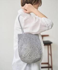 ★バグマティメッシュバックシルバーカラー完売品 バグマティのメタリックレザー メッシュ トートバッグ｜送料無料