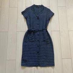 タグ付きアニエスベーICD2 ROBE フラワープリントワンピース 青ブルー36 タグ付きアニエスベーICD2 ROBE フラワープリントワンピース 青