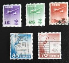 【使用済切手】航空切手　大仏航空145円　シート　昭和33年　1953年 使用済切手】航空切手 大仏航空145円 シート 昭和33年 1953年