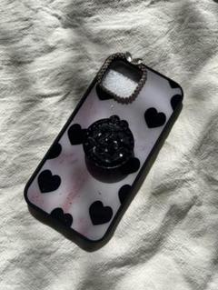 ﻿iPhoneX/XSケース 黒ハート