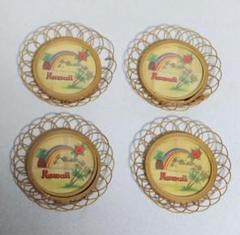 ハワイ 竹製コースター 4枚セット 夏用 - メルカリ