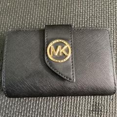 中古　美品　マイケルコース　二つ折り財布　ウォレット　MKメタルロゴ　ブラック