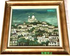 アンティーク】額装 冬島大二郎 油絵 油彩画 パリ風景 F3号 風景
