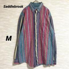 （A0360）Saddlebrook ストライプシャツ（M）ヴィンテージ　タック