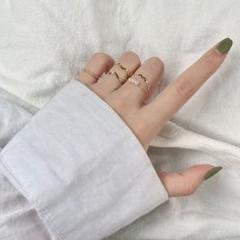 q20お得商品☆パールリング☆指輪☆ゴールド☆5個セット☆韓国284