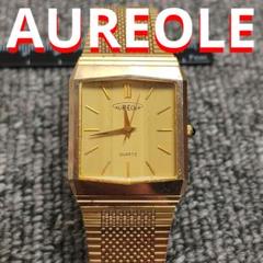 ♥️ 動作品 AUREOLE ゴールド メッシュバンド クォーツ腕時計