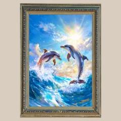 イルカ 幸福✨イルカ・ドルフィン✨No.17 【開運•風水•絵画風