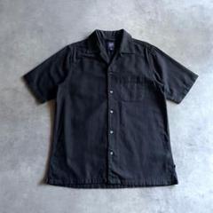90s 00s old GAP コットン オープンカラー シャツ ブラック 短丈
